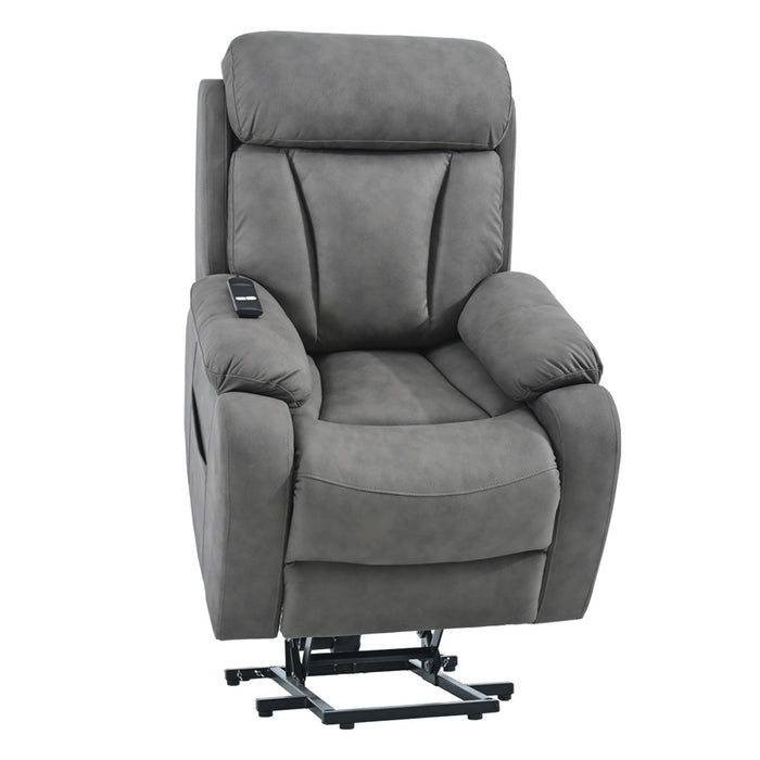 Lift Chair Recliner Power Remote Control Recliner Sofa Relax Soft Chair Anti - Skid Australia Cashmere Fabric Furniture Living Room - Dark Gray