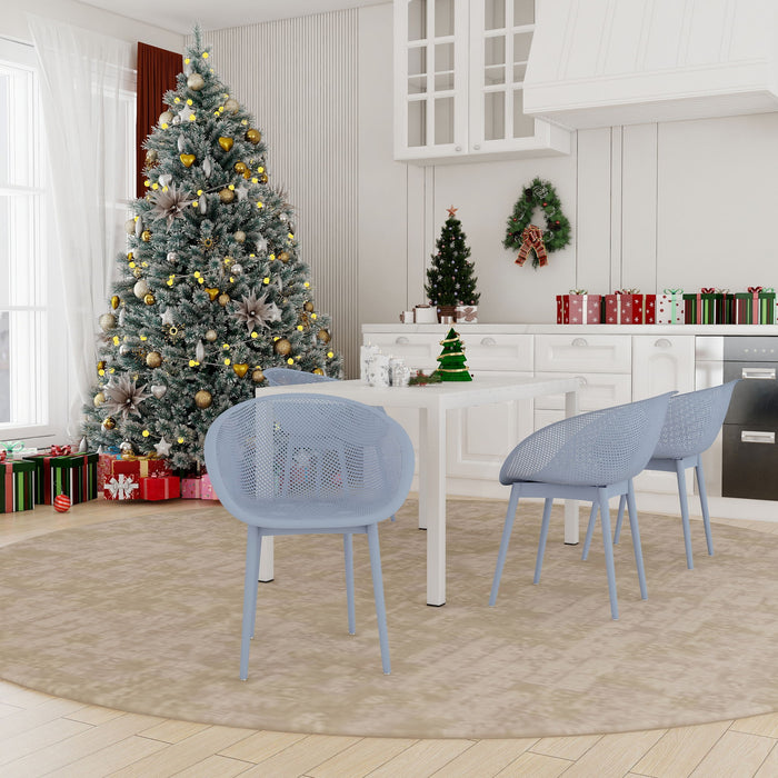 4 Pack Lounge Chair Set With Long Table