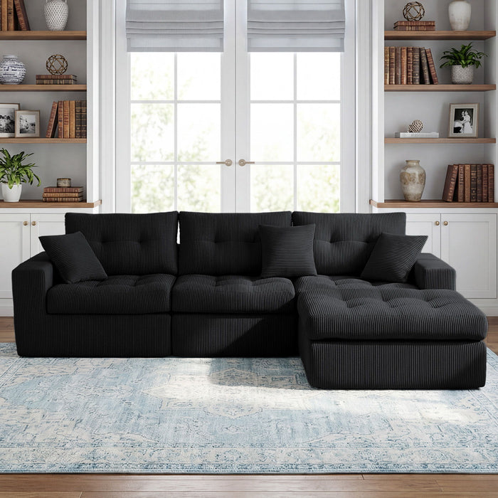 Corner Chaise L-Shaped Sectional Sofa Bed
