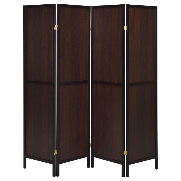 4 Panel Folding Screen - Brown