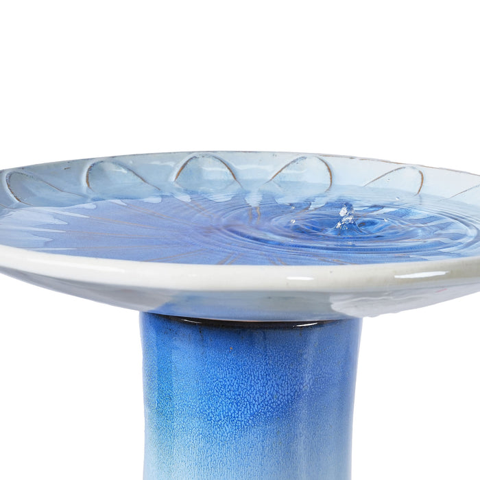 Birdbath For Patio, Garden - Blue Gray