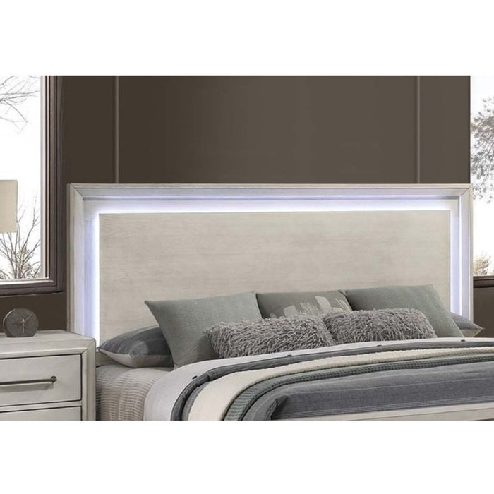 Elegant Style Bed With LED Lights On Headboard