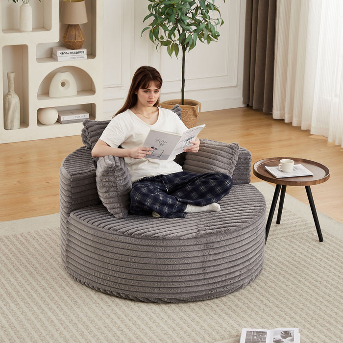 Modern Single Sofa With Backrest Pillow For Living Room