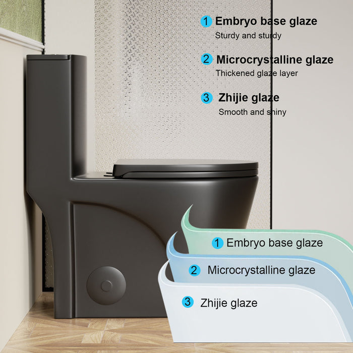 1 Piece Toilet With Tornado Flush, Dual Flush, And ADA Height Comfort Chair