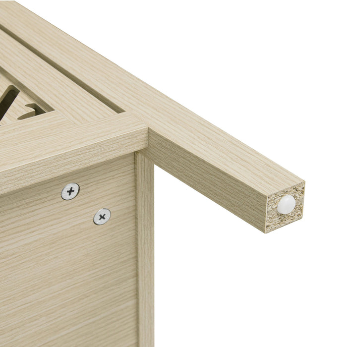 Hollowed Out Cabinet With 4 Doors, American Furniture, Suitable For Bedroom, Living Room, Study - Natural