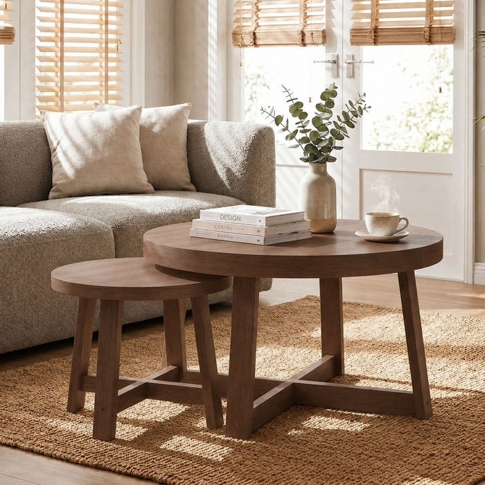 Round Nesting Stackable Tables For Living Room