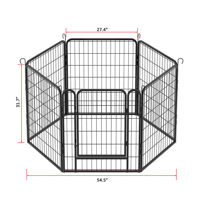 Heavy Duty Metal Playpen With Door, Dog Fence Pet Exercise Pen For Outdoor, Indoor