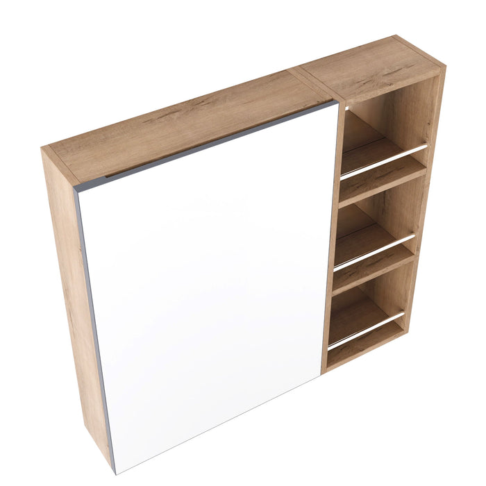 29.63" Wall Mounted Bathroom Cabinet With Adjustable Shelves - Imitative Oak