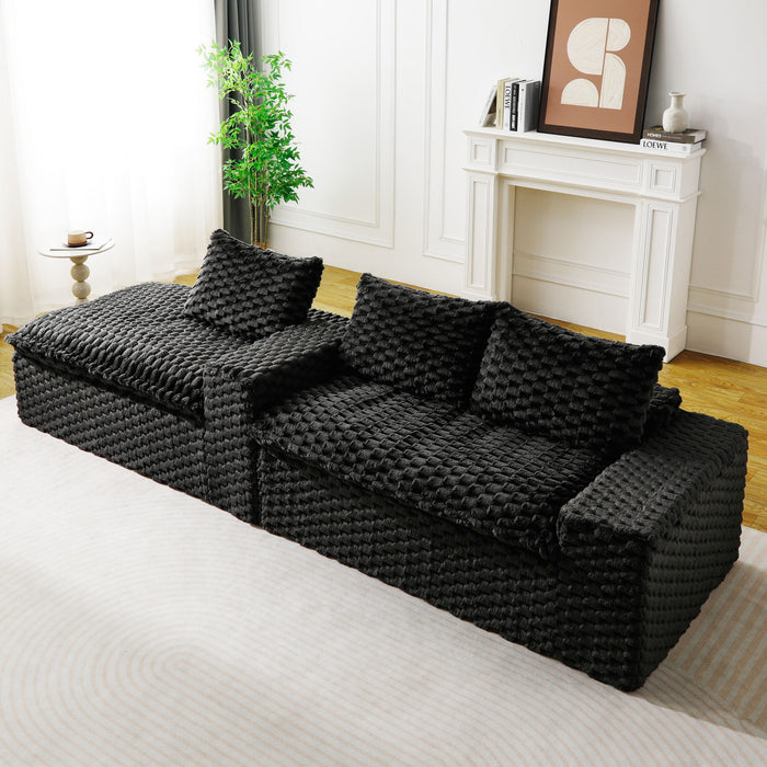 Modular Sofa, Convertible Twin Seat With Chaise Lounge