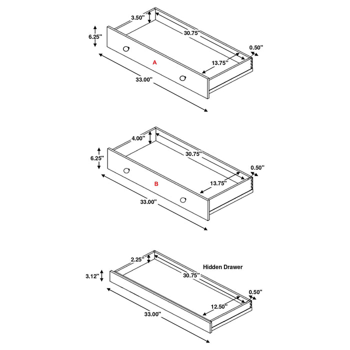Anser - 5 Drawer Chest, Bedroom Storage Furniture - Black