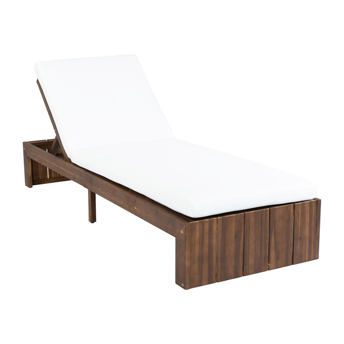 Adjustable Outdoor Chaise Lounge Patio Recliner With Removable Cushion