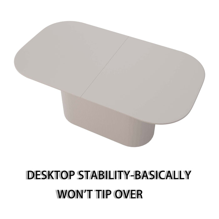 Modern Dining Table With Vertical Striped Legs