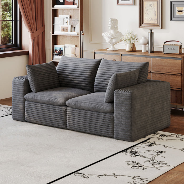 Cloud Sofa, Deep Seat Couches, Removable Cushion For Living Room - Dark Gray