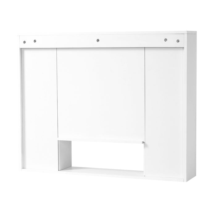 Bathroom Cabinet With 5 Adjustable Shelves, Soft Closing Hinges, Open Shelving Design - White