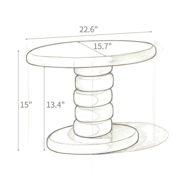 Stacked Cobblestone End Table