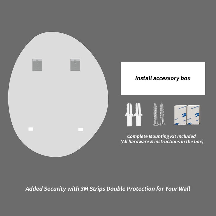 Asymmetrical Bathroom Wall Mirror - Silver