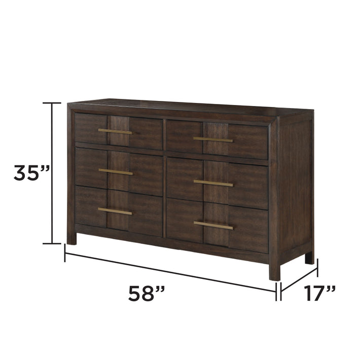 Kenzo - 6 Drawer Dresser - Walnut