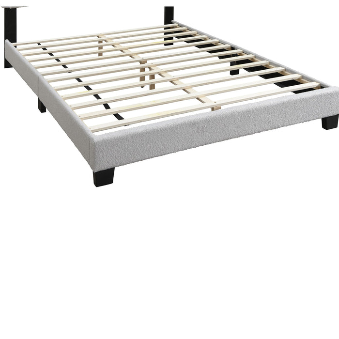 Bed With Channel Tufting And Built In LED Headboard