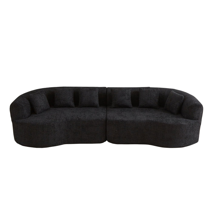 Curved Sectional Sofa With 6 Pillows