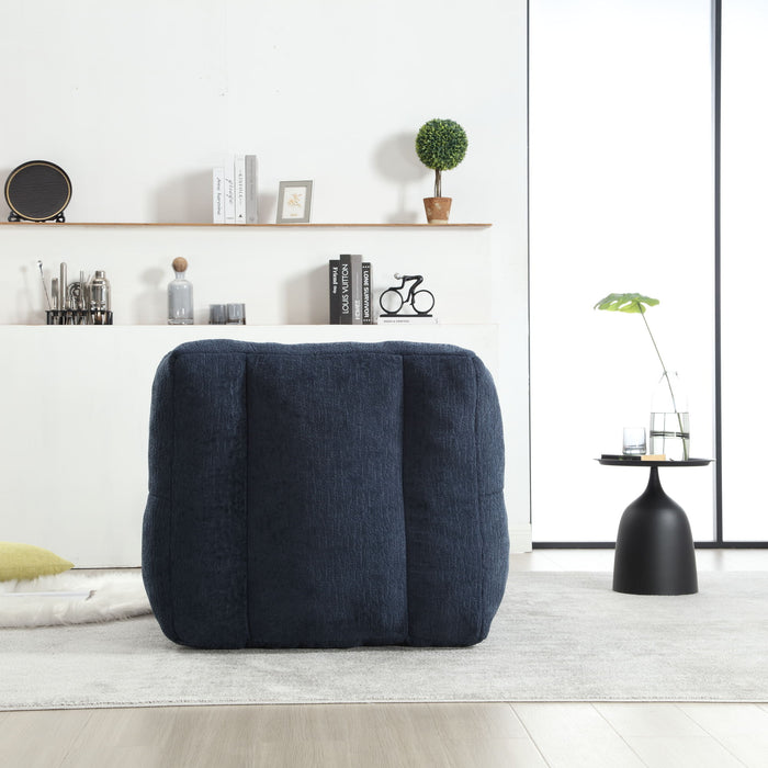 Modern Indoor Fluffy Bean Bag Chair With Memory Foam And Ottoman, Super Soft