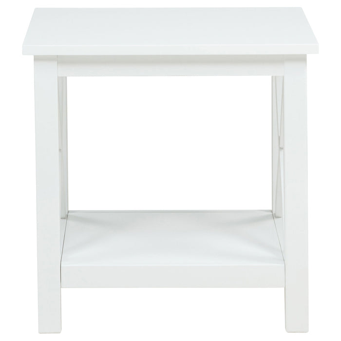 Slater - End Table With X Frame Trim - White