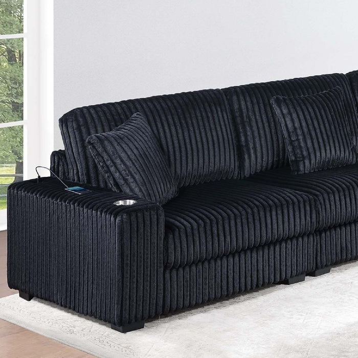 Contemporary Style Chair With Cup Holder Armrest