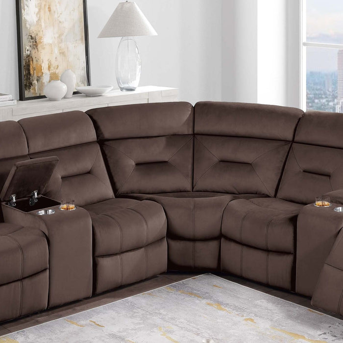 Power Reclining Sectional Set With Console Cup Holders