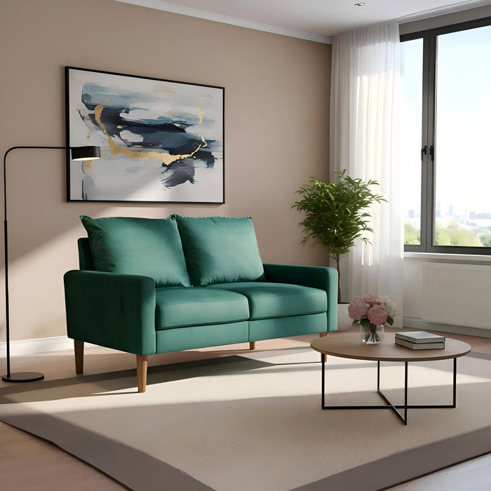 Upholstered Loveseat Sofa, 2 Seater Couch For Living Room Apartment