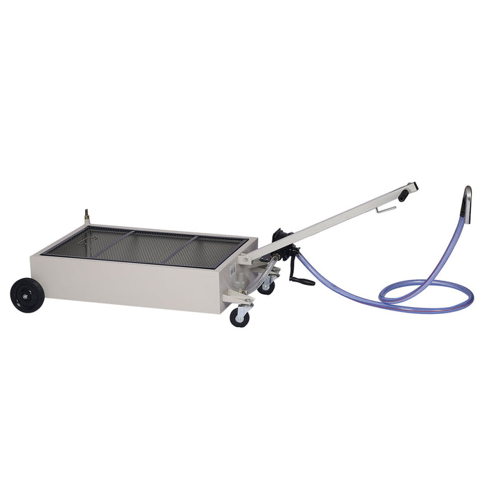 Heavy Duty 20 Gallon Low Profile Oil Drain With Pump Polypropylene - Gray