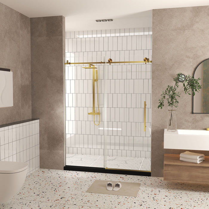 Frameless Shower Door, Smooth Sliding Tracks
