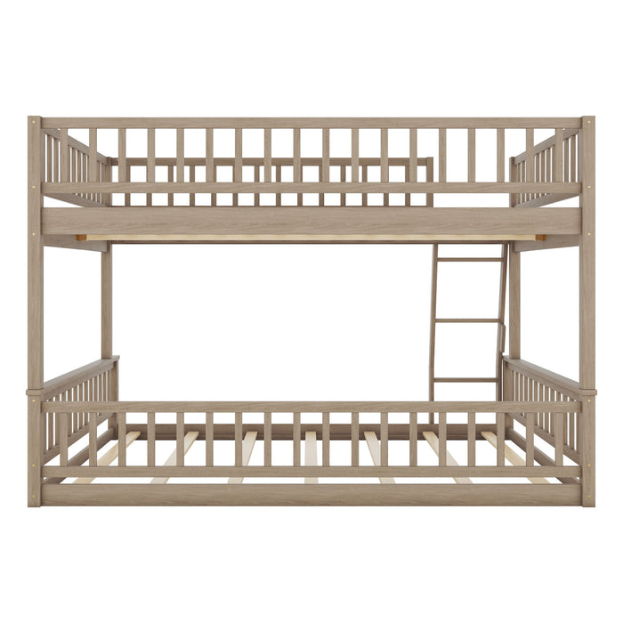 Bunk Bed With Ladder And Guardrails