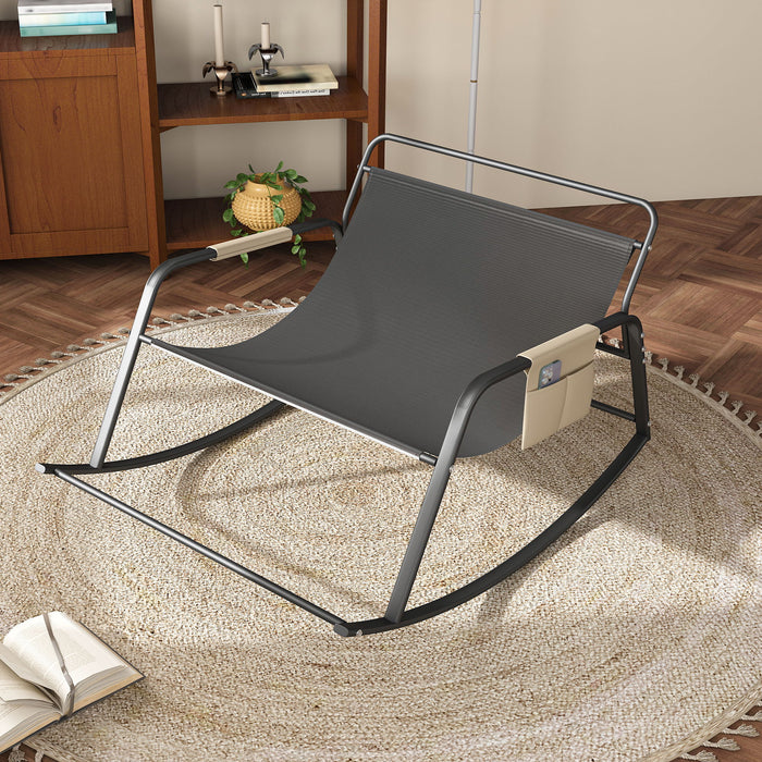 Rocking Chair With Storage, Cushions & Armrests