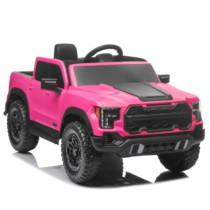 12V Kids Ride On Car With Remote Control, 4 Wheel Shock Absorption, Multifunctional Music Player Perfect Gift For Toddlers - Pink