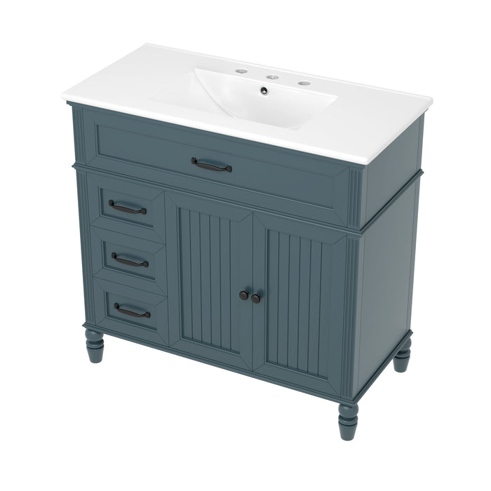 Bathroom Vanity With Sink, Freestanding Cabinet & Drawers