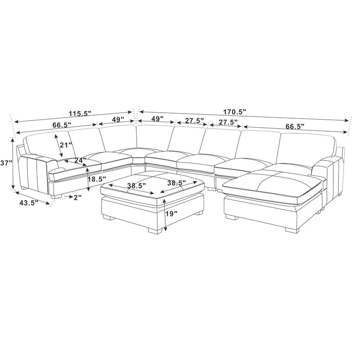 Large Seating Modular Sectional