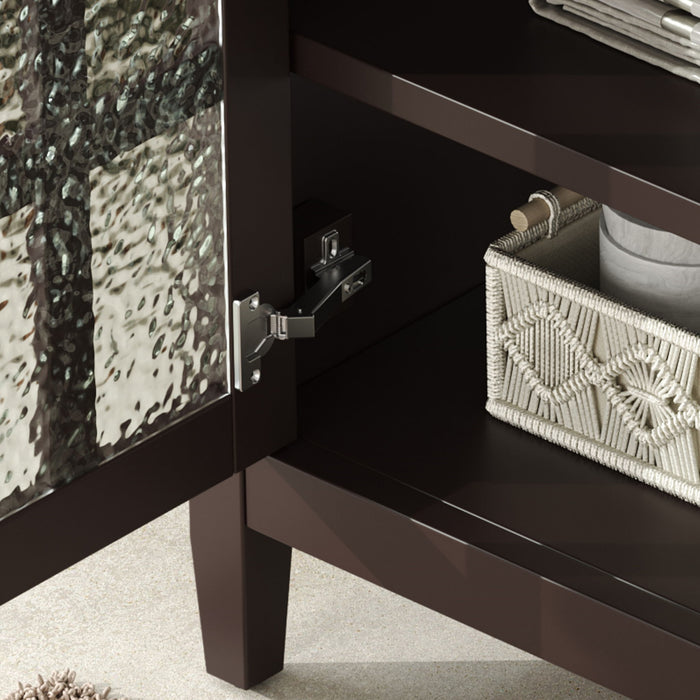 Bathroom Vanity With Ceramic Sink, Adjustable Shelf & Tip Out Tray