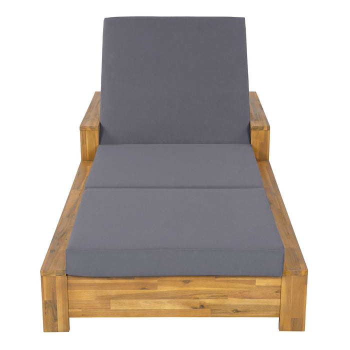 Chaise Lounge With 3 Fold Cushion Set, 3 Position Adjustable Backrest