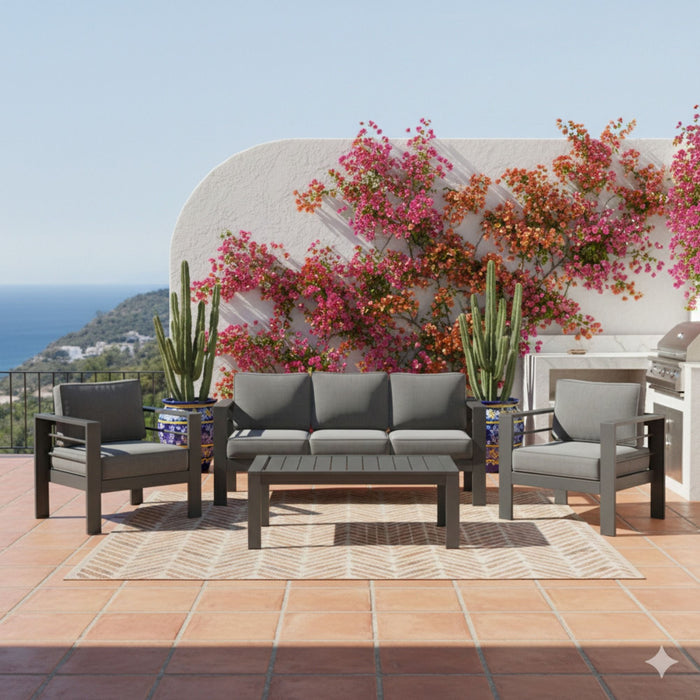 Outdoor Patio Set All-Weather With Thick Cushions