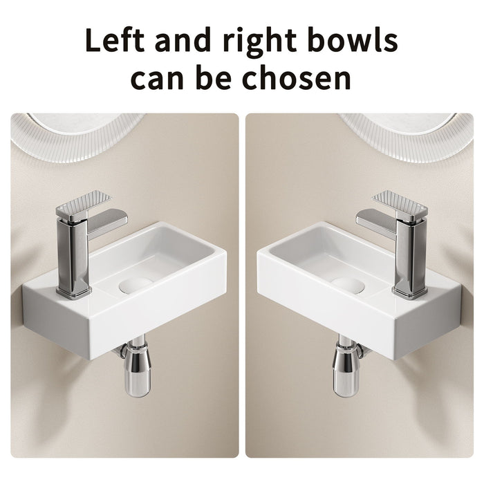 Wall Mounted Bathroom Sink With Faucet And Drain