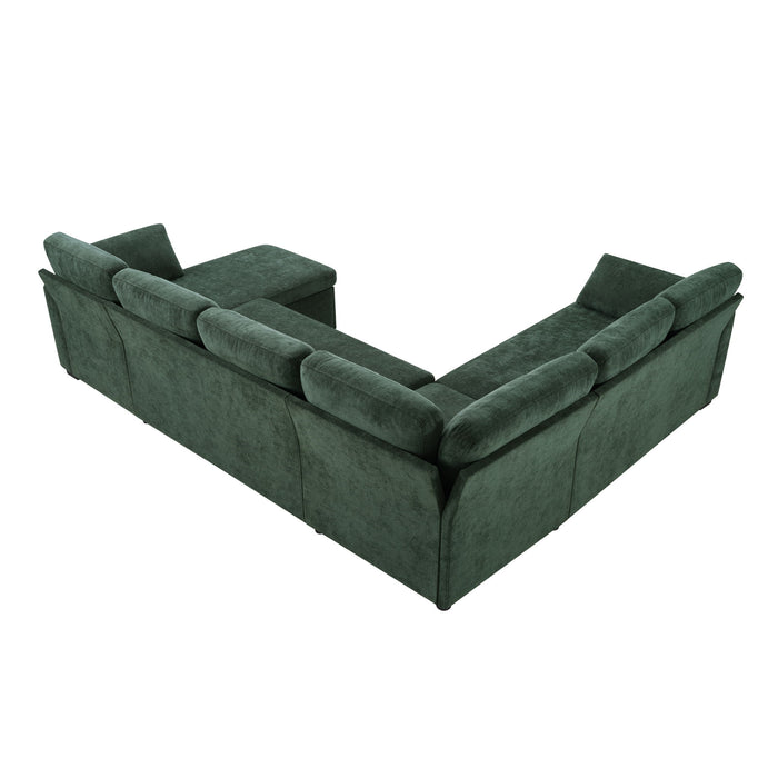 Convertible U-Shaped Sectional Sofa Bed With Reversible Chaise