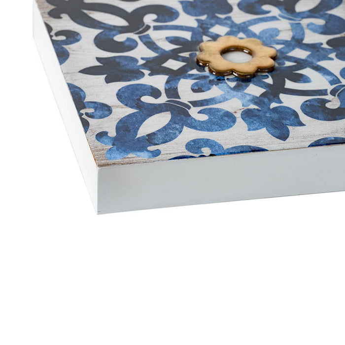 Abstract, And Wall Decor Accents (Set of 4) - White / Blue