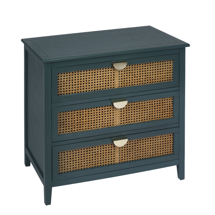 3 Drawer Cabinet, Natural Rattan, American Furniture