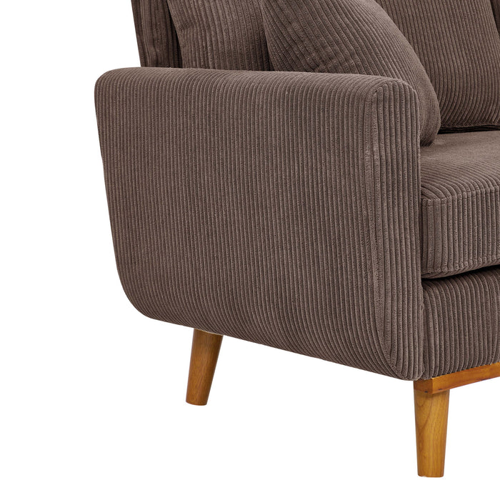 Upholstered Loveseat With Arms And Pillows