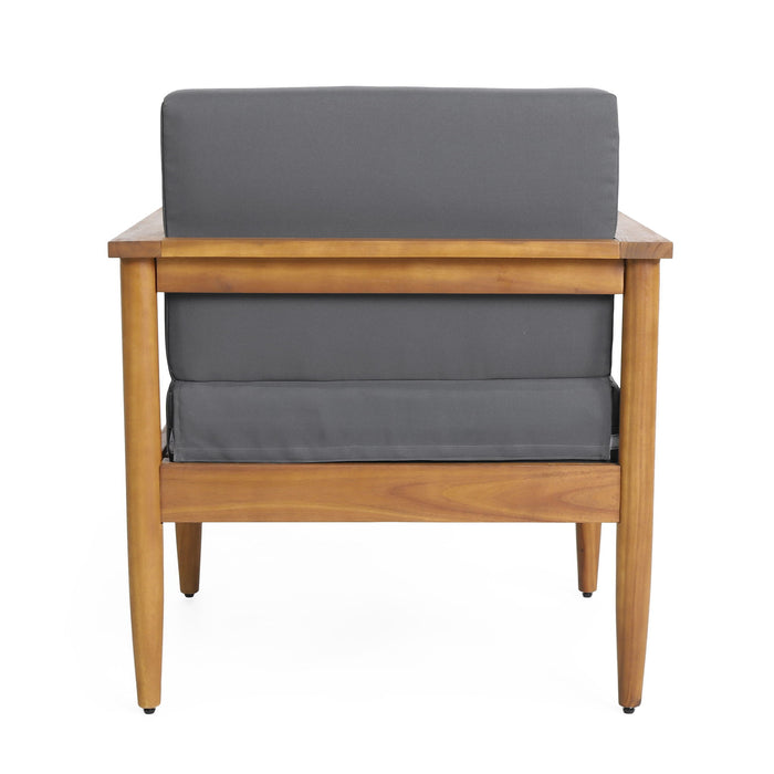 Outdoor Club Chair, Patio Chair With Teak Acacia Wood Frame - Dark Gray