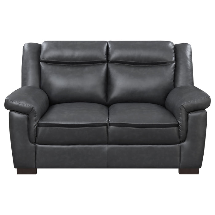 Jacob - Loveseat With Pillow Top Arms Upholstery - Gray