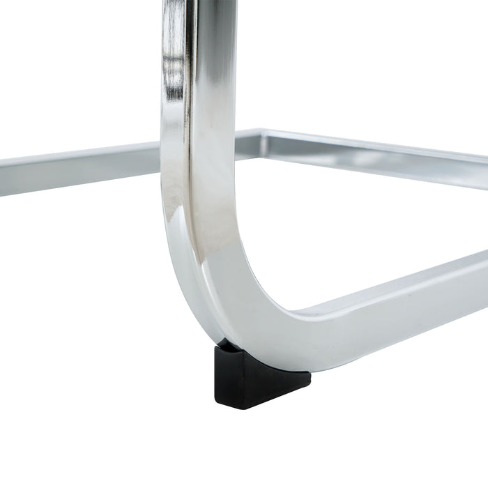 Modern Dining Chairs With Padded Seat And Metal Legs