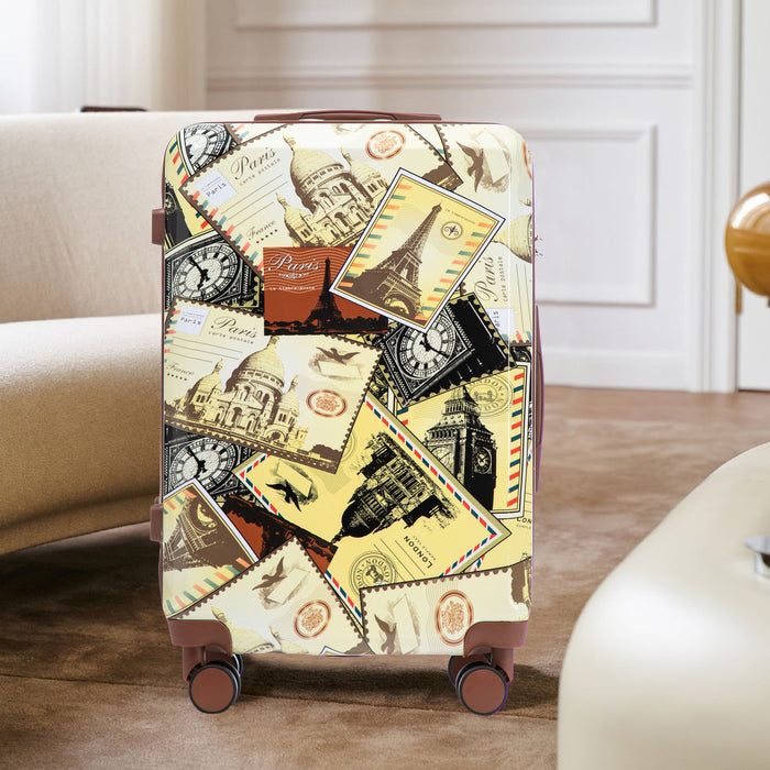 3 Piece Spinner Luggage Set 20" / 24" / 28" With Combination Lock And Silent Wheels - Black / Vintage