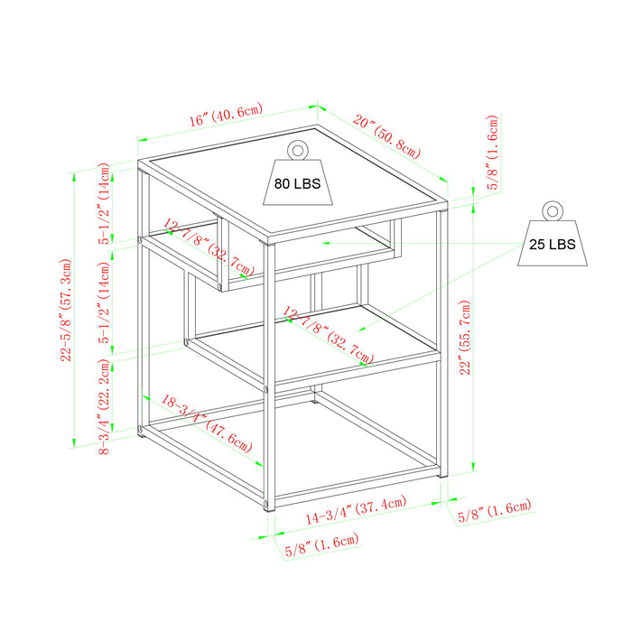 Modern Minimal Floating Shelf Side Table - Light Brown