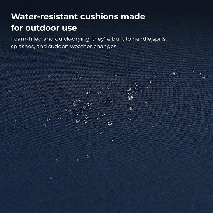 4 Piece Patio Furniture Set With Acacia Wood Table Top And Cushions