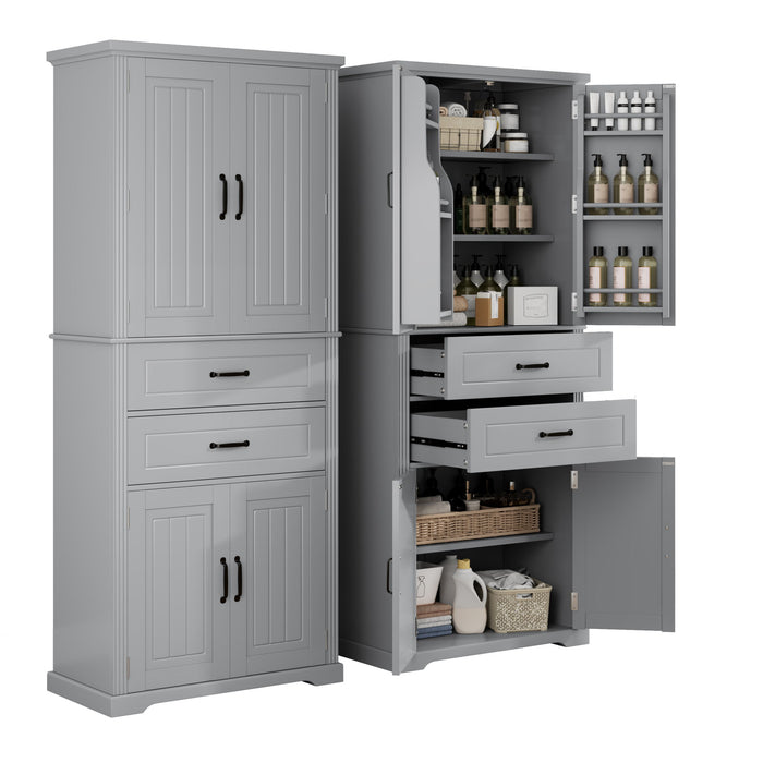Elegant Multi Functional Storage Cabinet With Slide Rail Drawers, Adjustable Shelves